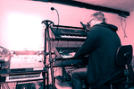 Paul Zawadzki from behind playing keyboards