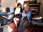 Jean Devalive and Paul Zawadzki posing in Sineflesh recording studio