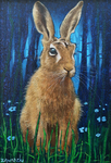 realistic oil painting of hare